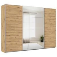 SCHWEBETÜRENSCHRANK  in Eiche Artisan  - Alufarben/Eiche Artisan, KONVENTIONELL, Glas/Holzwerkstoff (315/229/62cm) - Xora