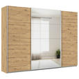 SCHWEBETÜRENSCHRANK  in Eiche Artisan  - Alufarben/Eiche Artisan, KONVENTIONELL, Glas/Holzwerkstoff (315/229/62cm) - Xora