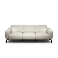 3-SITZER-SOFA in Chenille Naturfarben  - Schwarz/Naturfarben, Design, Textil/Metall (250/86/86-94cm) - SENSOO