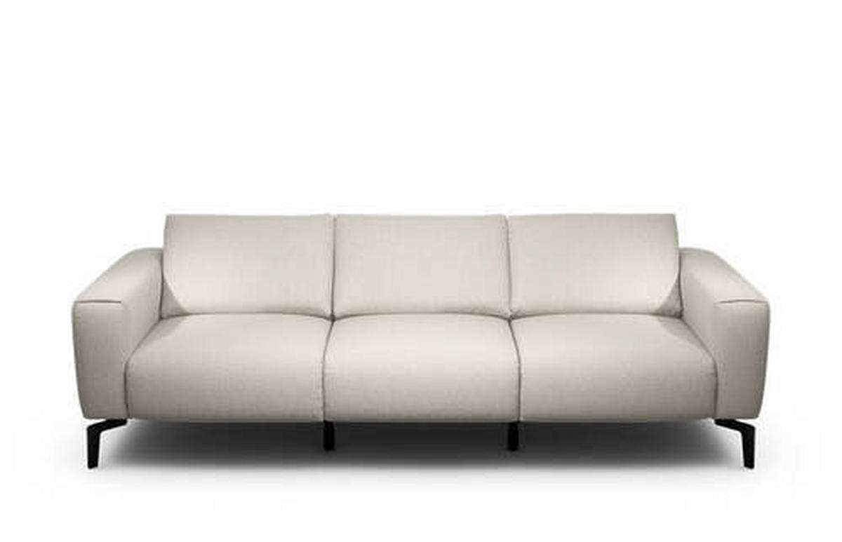 3-SITZER-SOFA in Chenille Naturfarben  - Schwarz/Naturfarben, Design, Textil/Metall (250/86/86-94cm) - SENSOO