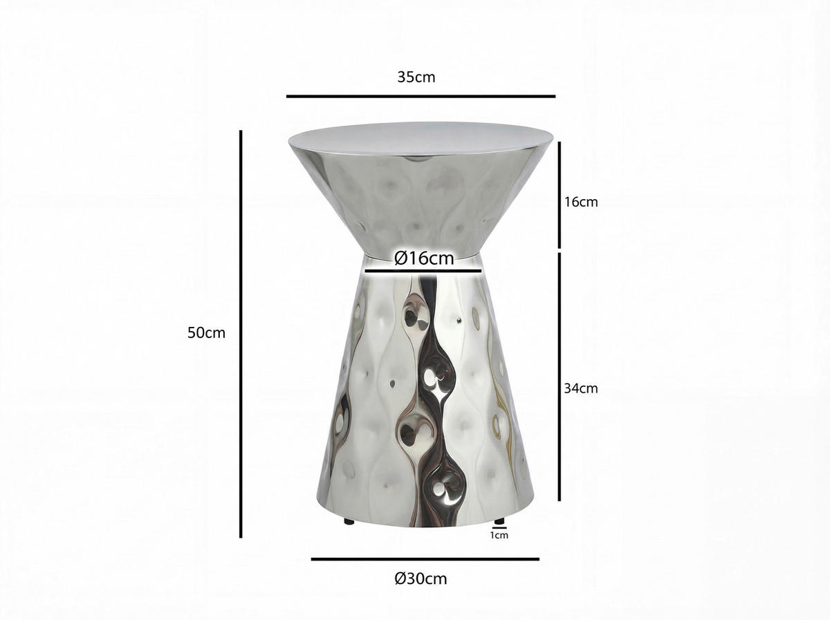 BEISTELLTISCH Silberfarben rund  - Silberfarben, Design, Metall (36/51/36cm) - Livetastic