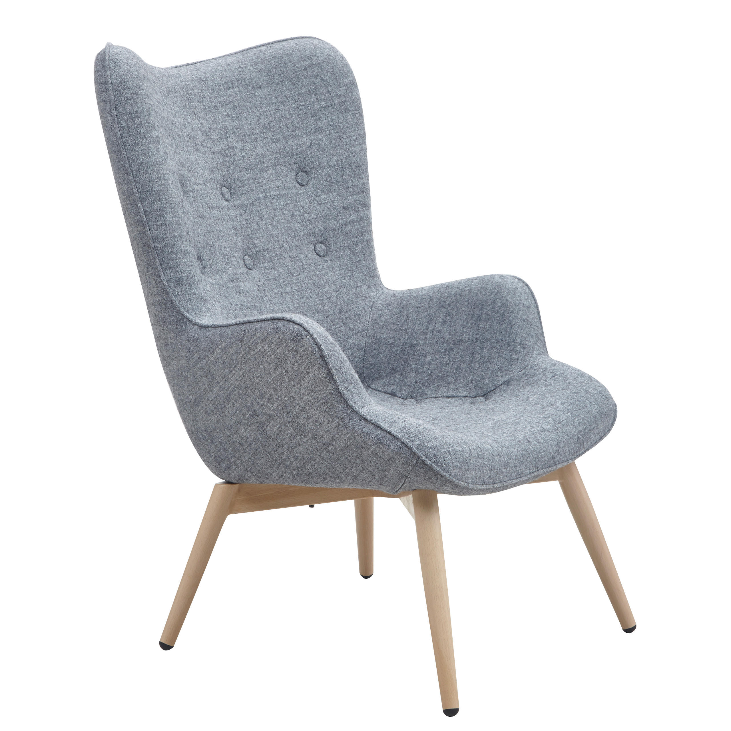 SESSEL in Webstoff Grau  - Eichefarben/Grau, MODERN, Textil/Metall (80/92/99cm) - Livetastic