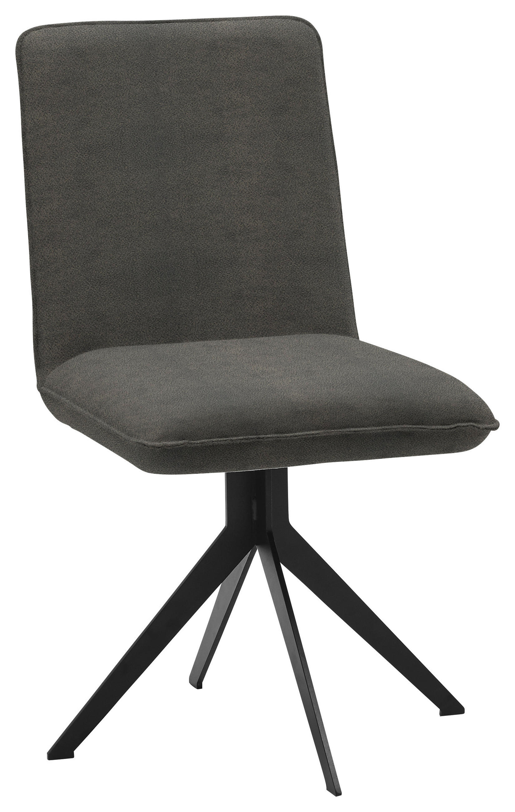 STUHL  in Stahl Lederlook  - Schwarz/Grau, Design, Textil/Metall (46,5/87/64cm) - Voleo