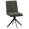 STUHL  in Stahl Lederlook  - Schwarz/Grau, Design, Textil/Metall (46,5/87/64cm) - Voleo