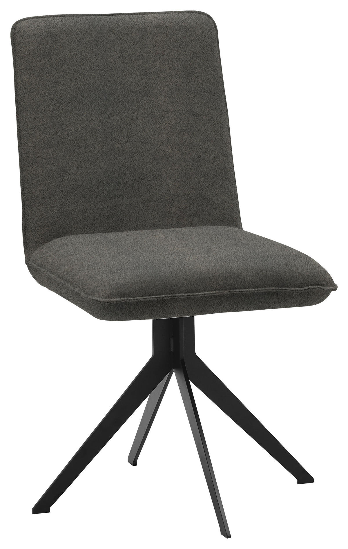 STUHL  in Stahl Lederlook  - Schwarz/Grau, Design, Textil/Metall (46,5/87/64cm) - Voleo