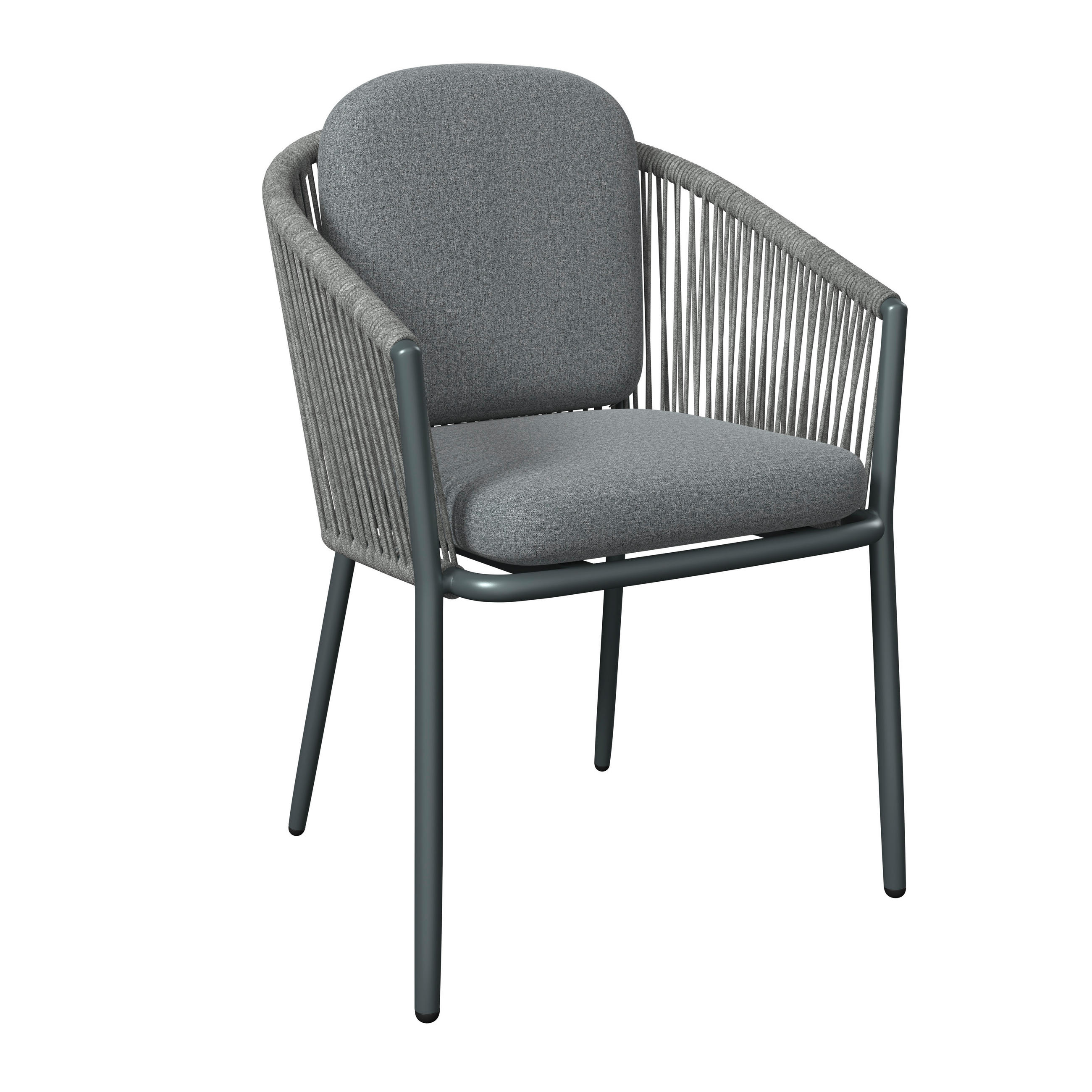 STAPELSESSEL in Metall, Textil Dunkelgrau  - Dunkelgrau, Design, Textil/Metall (58,5/79.5/61.5cm) - Amatio