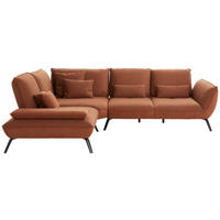 ECKSOFA in Flachgewebe Kupferfarben  250/310 cm  - Schwarz/Kupferfarben, Design, Textil/Metall (250/310cm) - Moderano