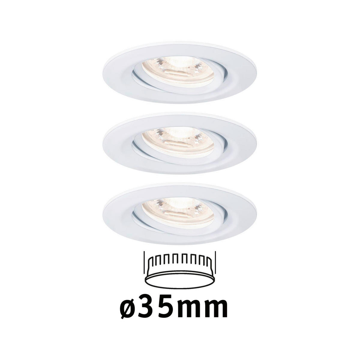 LED-EINBAUSPOT SET 6.6 cm   - Weiß, Design, Metall (6.6cm) - Paulmann