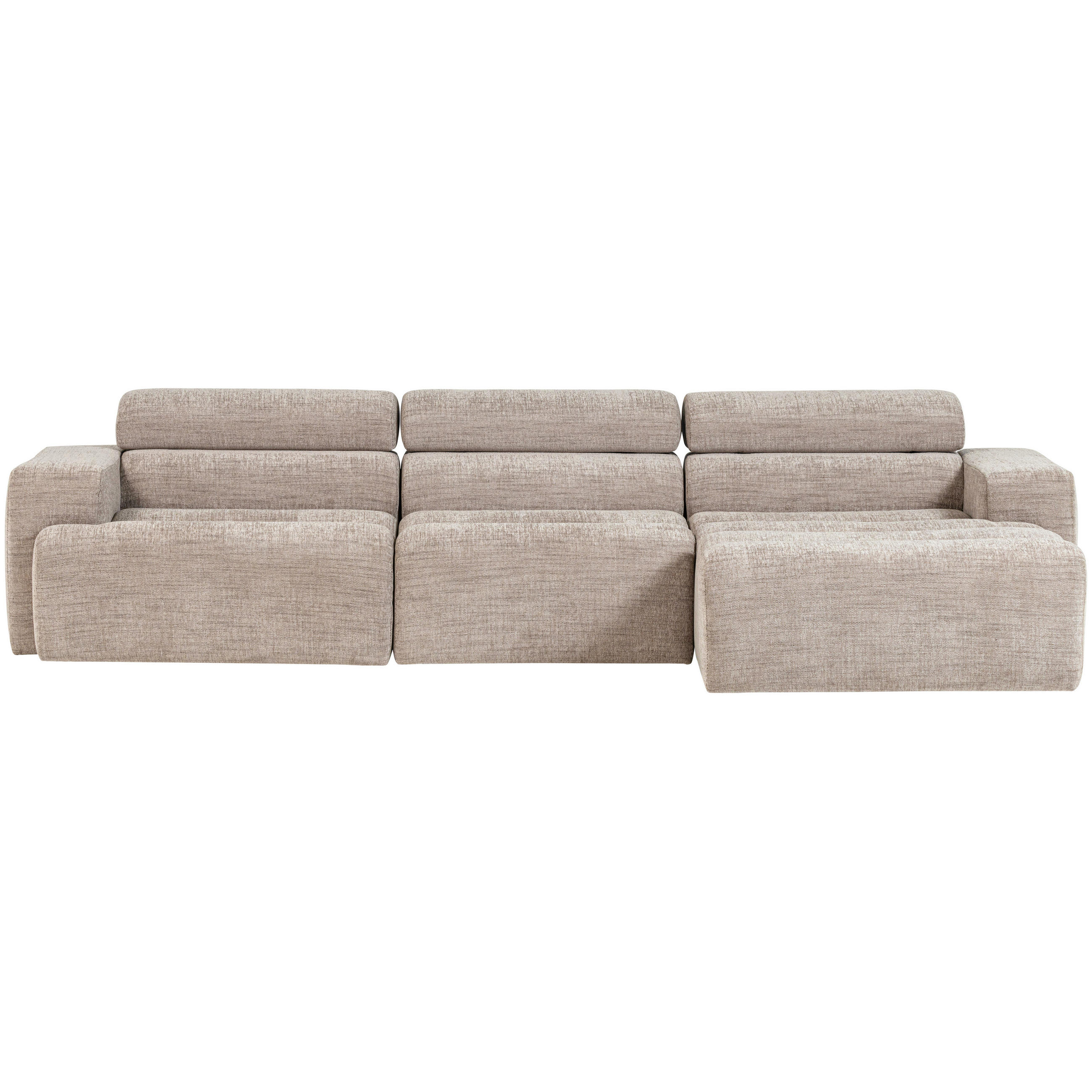 ECKSOFA Novi in Webstoff Naturfarben  300/173 cm  - Schwarz/Naturfarben, Design, Kunststoff/Textil (300/173cm) - Livetastic