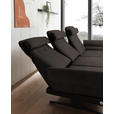 ECKSOFA Dunkelbraun Flachgewebe  - Dunkelbraun/Schwarz, Design, Textil/Metall (279-327/176-217cm) - Dieter Knoll