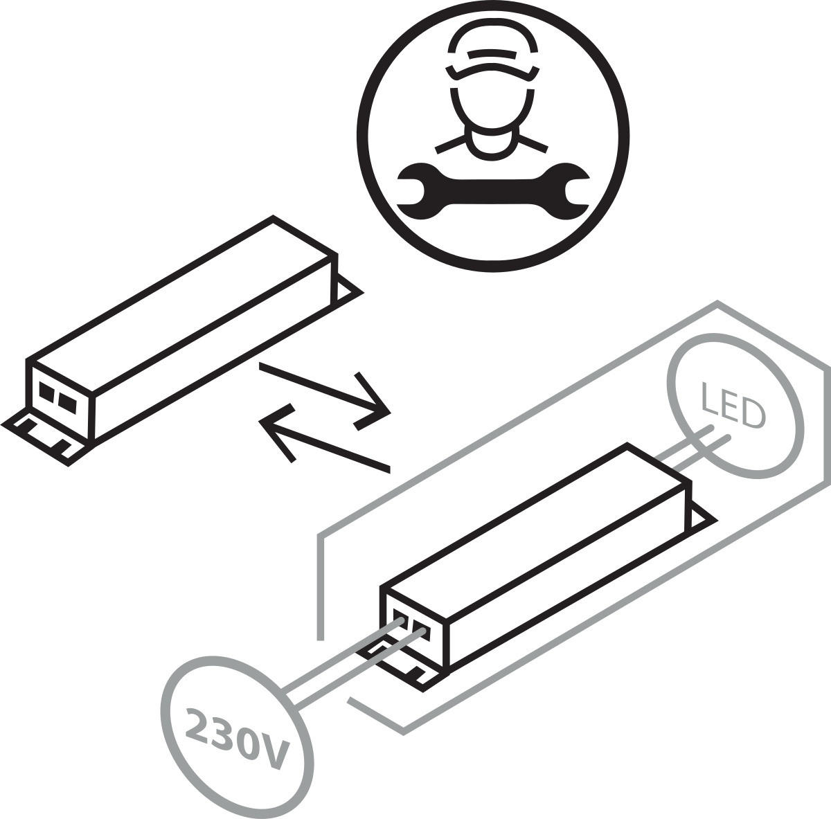 DECKENVENTILATOR VISBY 58/19 cm   - Chromfarben/Weiß, KONVENTIONELL, Kunststoff (58/19cm)