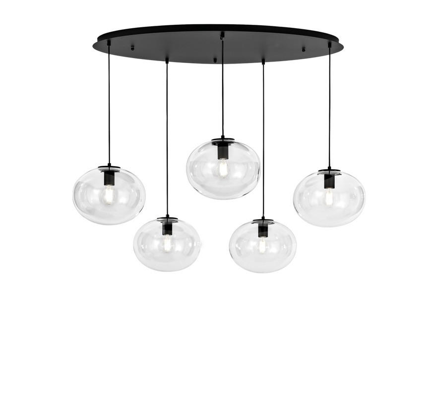 HÄNGELEUCHTE 119,5/78,5/150 cm  - Transparent/Schwarz, Trend, Glas/Metall (119,5/78,5/150cm)