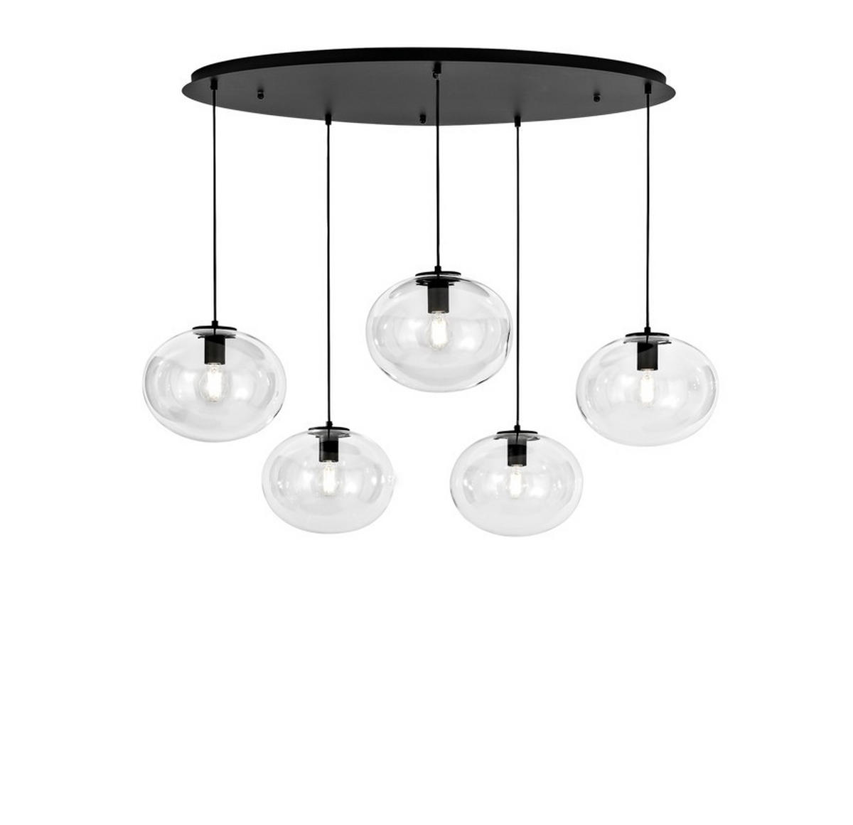 HÄNGELEUCHTE 119,5/78,5/150 cm  - Transparent/Schwarz, Trend, Glas/Metall (119,5/78,5/150cm)