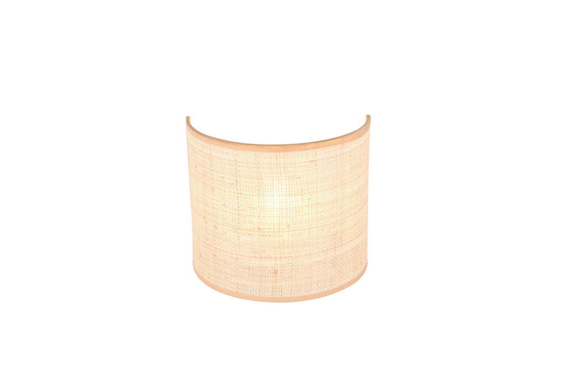 WANDLEUCHTE Aimee 23/20,5/12 cm  - Schwarz/Naturfarben, Natur, Textil/Metall (23/20,5/12cm)