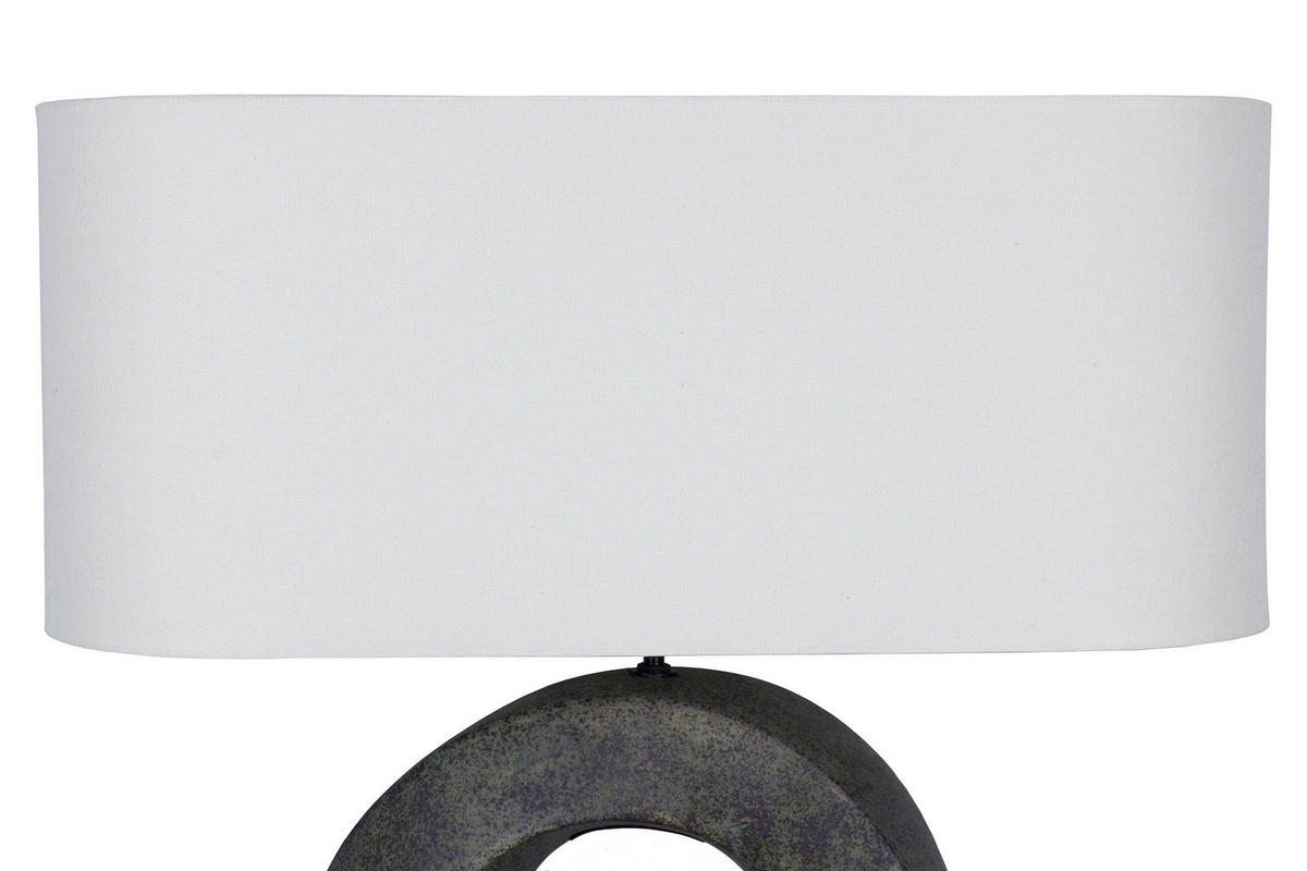 TISCHLEUCHTE 31/55/15 cm   - Beige/Grün, Design, Keramik/Textil (31/55/15cm) - P & B