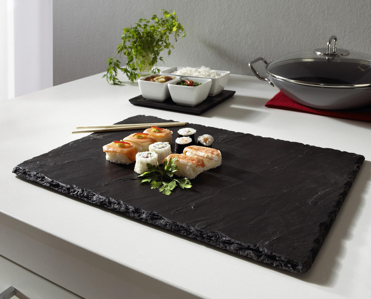 SERVIERPLATTE - Schwarz, Basics, Stein (20/30cm) - Homeware Profession.