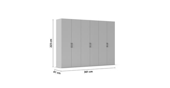 DREHTÜRENSCHRANK 301/223/61 cm,  in Graphitfarben, 6-türig  - Edelstahlfarben/Graphitfarben, Basics, Holzwerkstoff/Metall (301/223/61cm) - Novel
