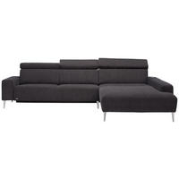 ECKSOFA in Webstoff Dunkelbraun  308/205 cm  - Dunkelbraun/Alufarben, Design, Textil (308/205cm) - Sedda