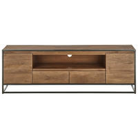 TV-BÄNK  i 188/61/40 cm  - valnötsfärgad/svart, Lifestyle, metall/trä (188/61/40cm) - MID.YOU