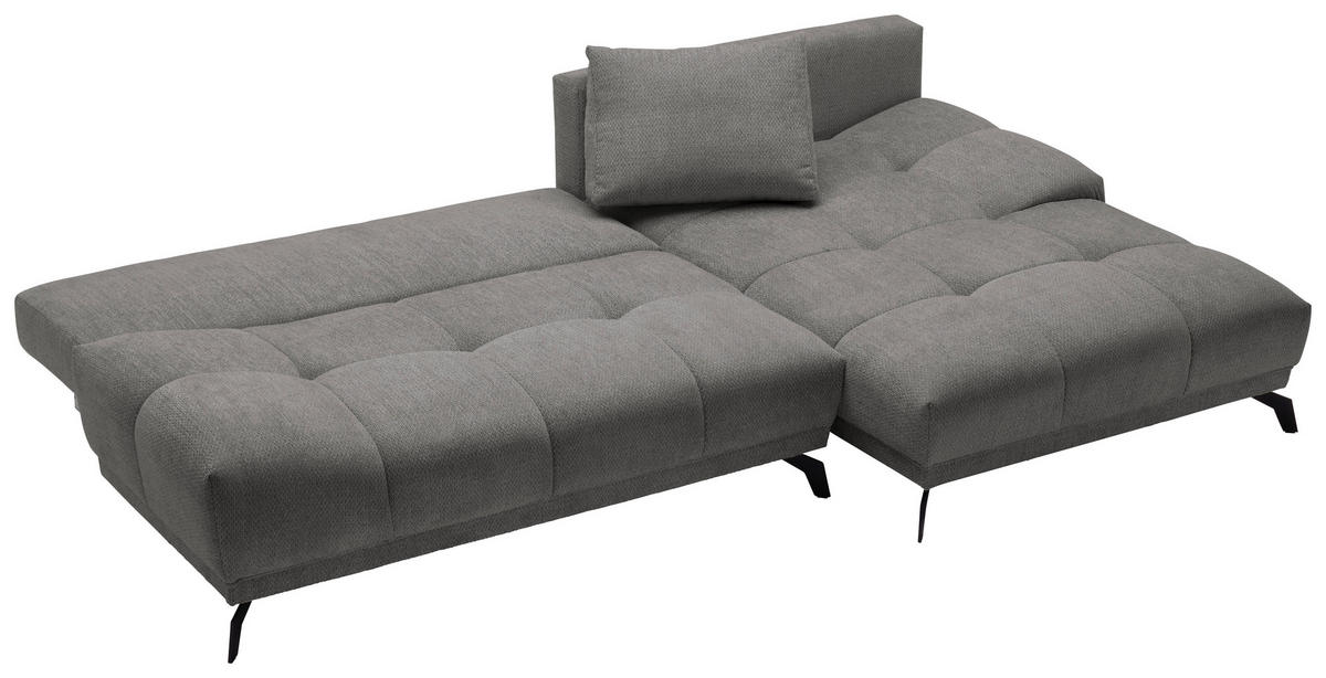 ECKSOFA in Chenille Blau, Braun  - Blau/Schwarz, Modern, Textil/Metall (290/182cm) - Hom`in