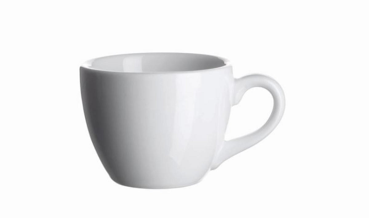 ESPRESSOTASSE MIT UNTERTASSE 80 ml  - Weiß, Basics, Keramik - Mäser