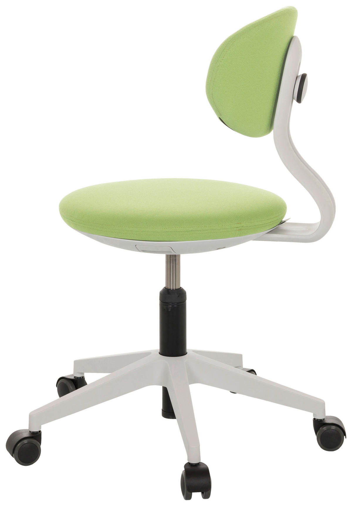 OTOČNÁ ŽIDLE PRO MLÁDEŽ, zelená - bílá/šedá, Basics, textil/plast (42/66-87/52cm) - MID.YOU