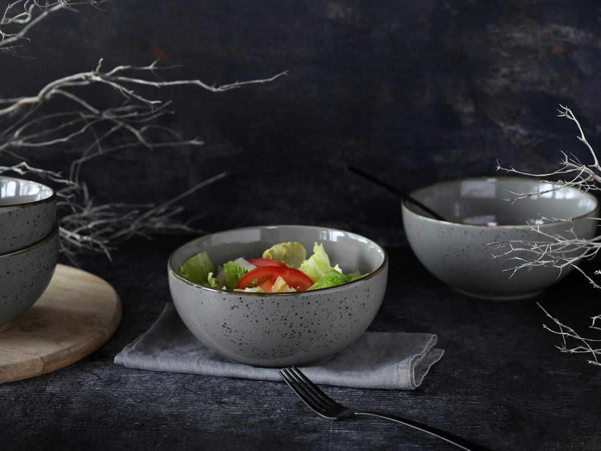 SCHÜSSELSET Nature Collection 4-teilig  - Grau, Design, Keramik - Creatable