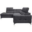 ECKSOFA in Struktur Dunkelgrau  - Dunkelgrau/Schwarz, MODERN, Textil/Metall (212/254cm) - Carryhome