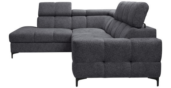 ECKSOFA in Struktur Dunkelgrau  - Dunkelgrau/Schwarz, MODERN, Textil/Metall (212/254cm) - Carryhome