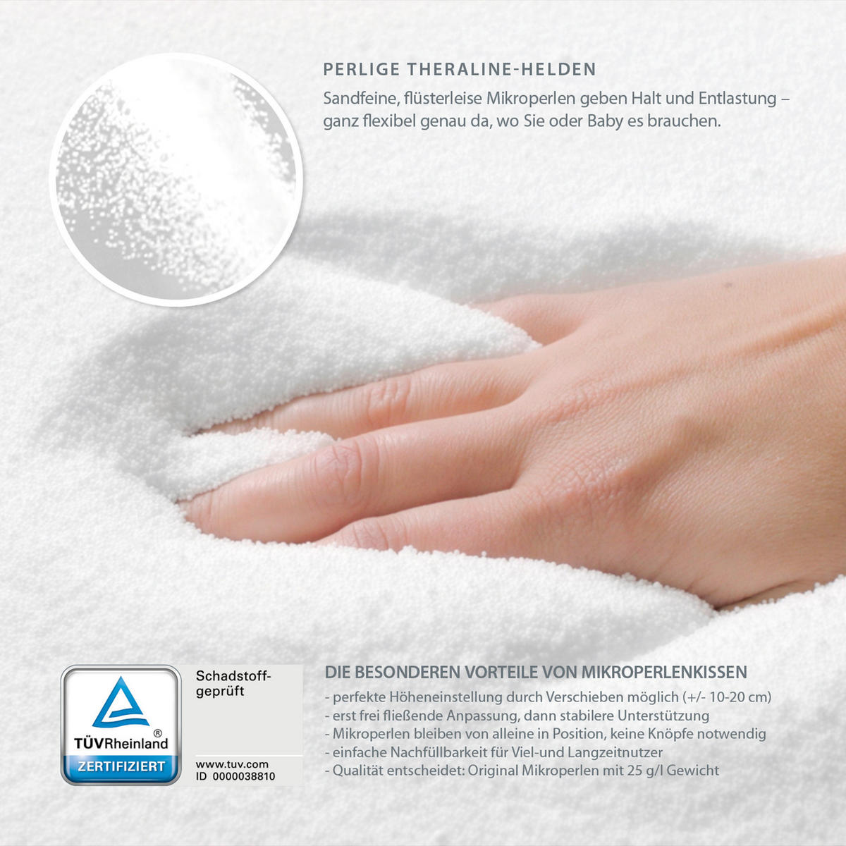 STILLKISSEN 190 cm   - Grau, Basics, Textil (190cm) - Theraline