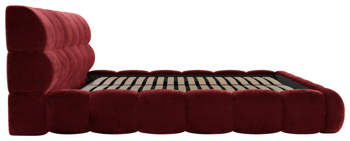 POLSTERBETT 180/200 cm,  in Rot, Lattenrost, Bettkasten,  - Rot/Schwarz, Design, Holz/Textil (180/200cm) - Chameo