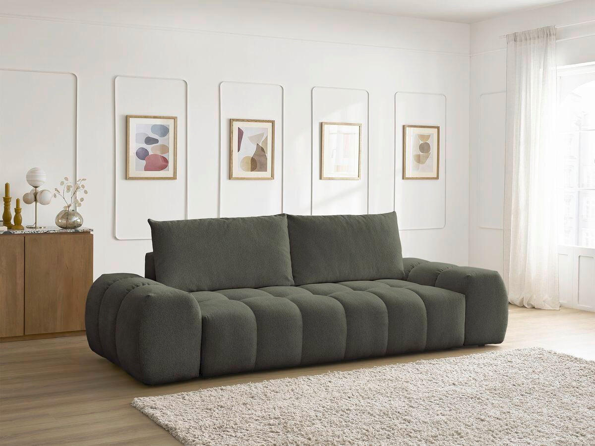 SCHLAFSOFA Flachgewebe Grün  - Schwarz/Grün, MODERN, Kunststoff/Textil (278/115/90cm)