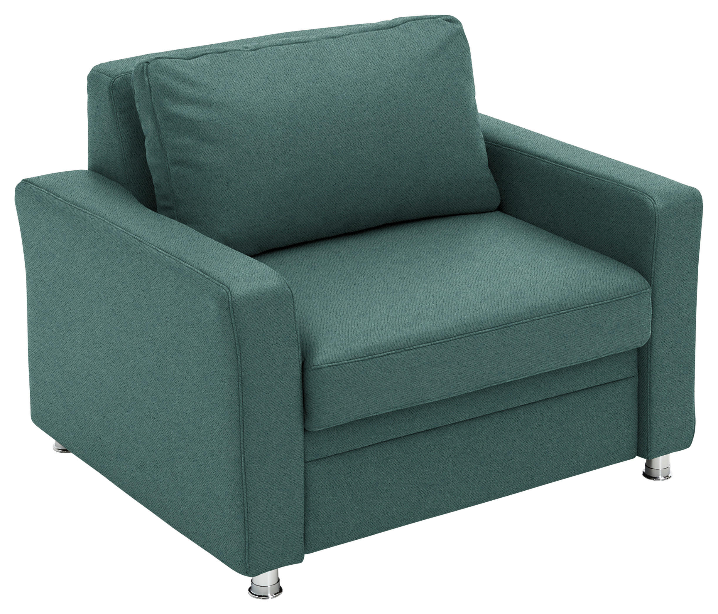 SCHLAFSESSEL  in Chenille Opal  - Opal/Alufarben, KONVENTIONELL, Textil/Metall (106/90/100cm) - Beldomo Style