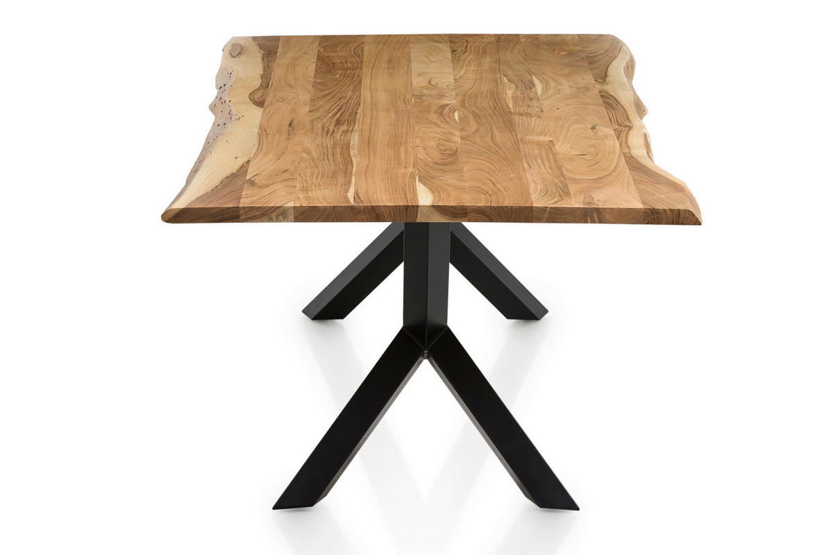 ESSTISCH in Holz 220/110/76,5 cm  - Schwarz/Naturfarben, MODERN, Holz/Metall (220/110/76,5cm) - Livetastic
