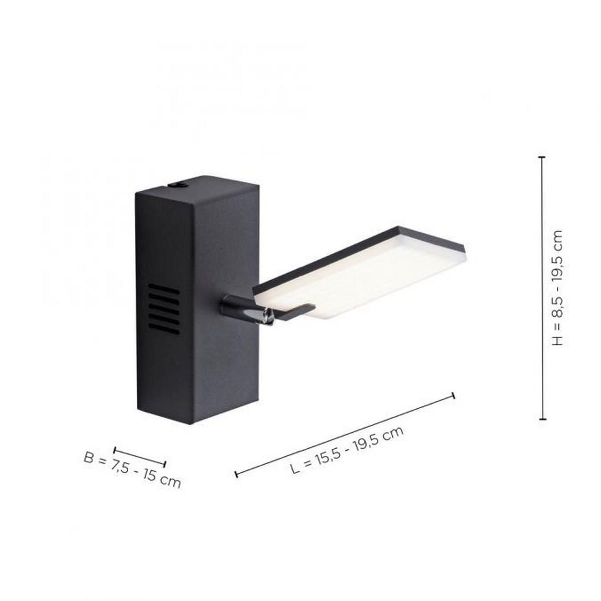 LED-REFLEKTOR  Pure-Mira /850 lm/2700-5000 K// - črna, Design, kovina/umetna masa (20/7.5/9.7cm)
