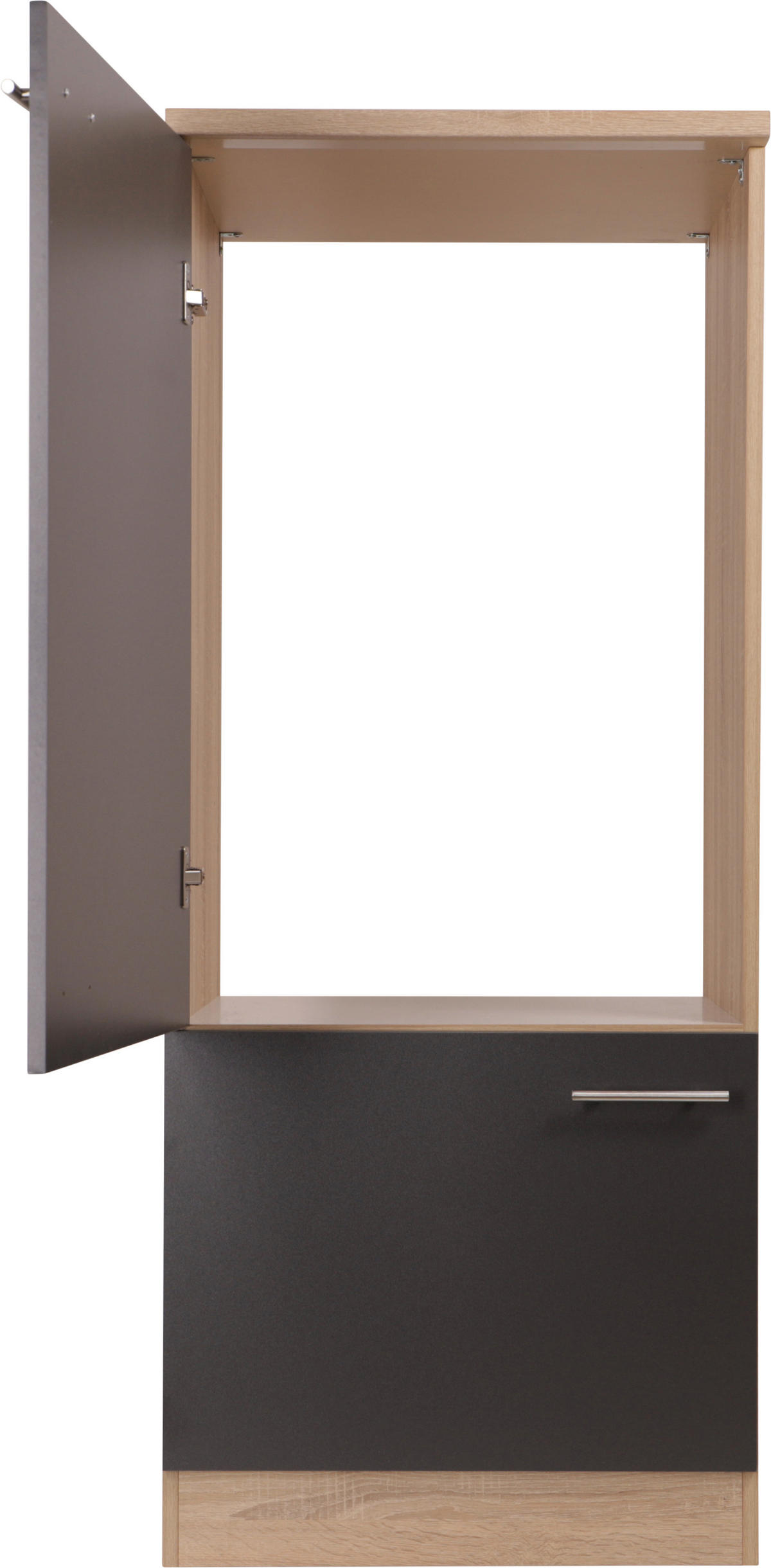 GERÄTEUMBAUSCHRANK 60/144,8/60 cm  in Grau, Eichefarben  - Eichefarben/Silberfarben, Basics, Holzwerkstoff/Metall (60/144,8/60cm) - Respekta