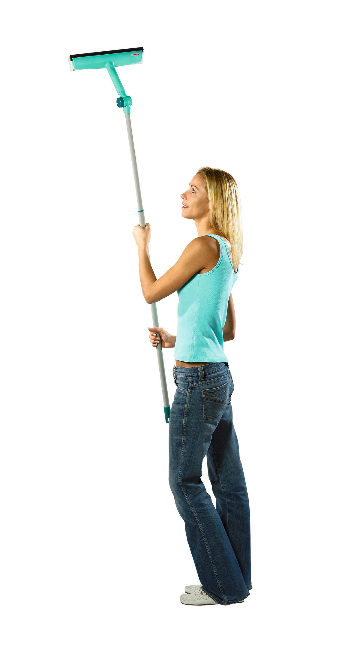 FENSTERWISCHER CLEANER L TELESCOPE 200  - Türkis, Basics, Kunststoff (32/130-210cm) - Leifheit