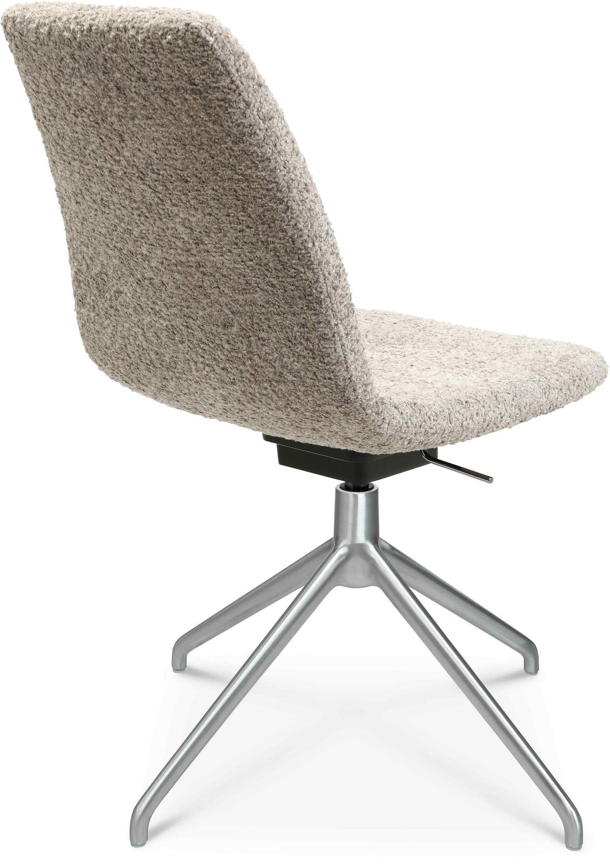 STUHL  in Aluminium Bouclé  - Greige/Alufarben, Design, Textil/Metall (46/81,5-84,5/55cm) - Johann Jakob