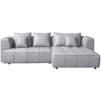 ECKSOFA Feincord Hellgrau  - Hellgrau/Schwarz, Design, Kunststoff/Textil (288/188cm) - Welnova
