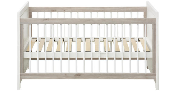 GITTERBETT CAMRON 145/76,50/80 cm  - Weiß/Grau, Natur, Holz/Holzwerkstoff (145/76,50/80cm) - My Baby Lou