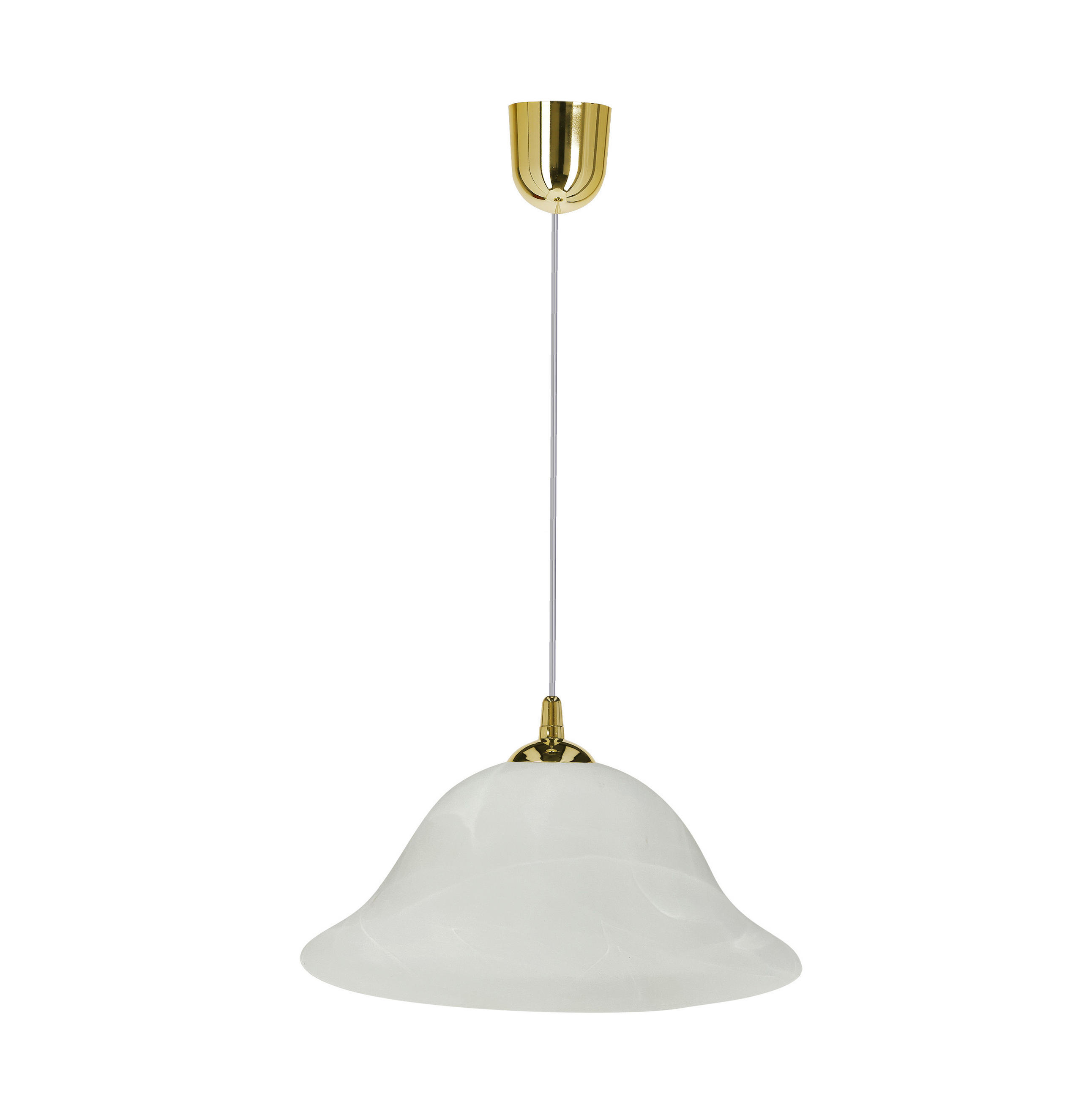 PENDELLEUCHTE 25/25/70 cm  - Goldfarben/Alabasterfarben, KONVENTIONELL, Metall (25/25/70cm)