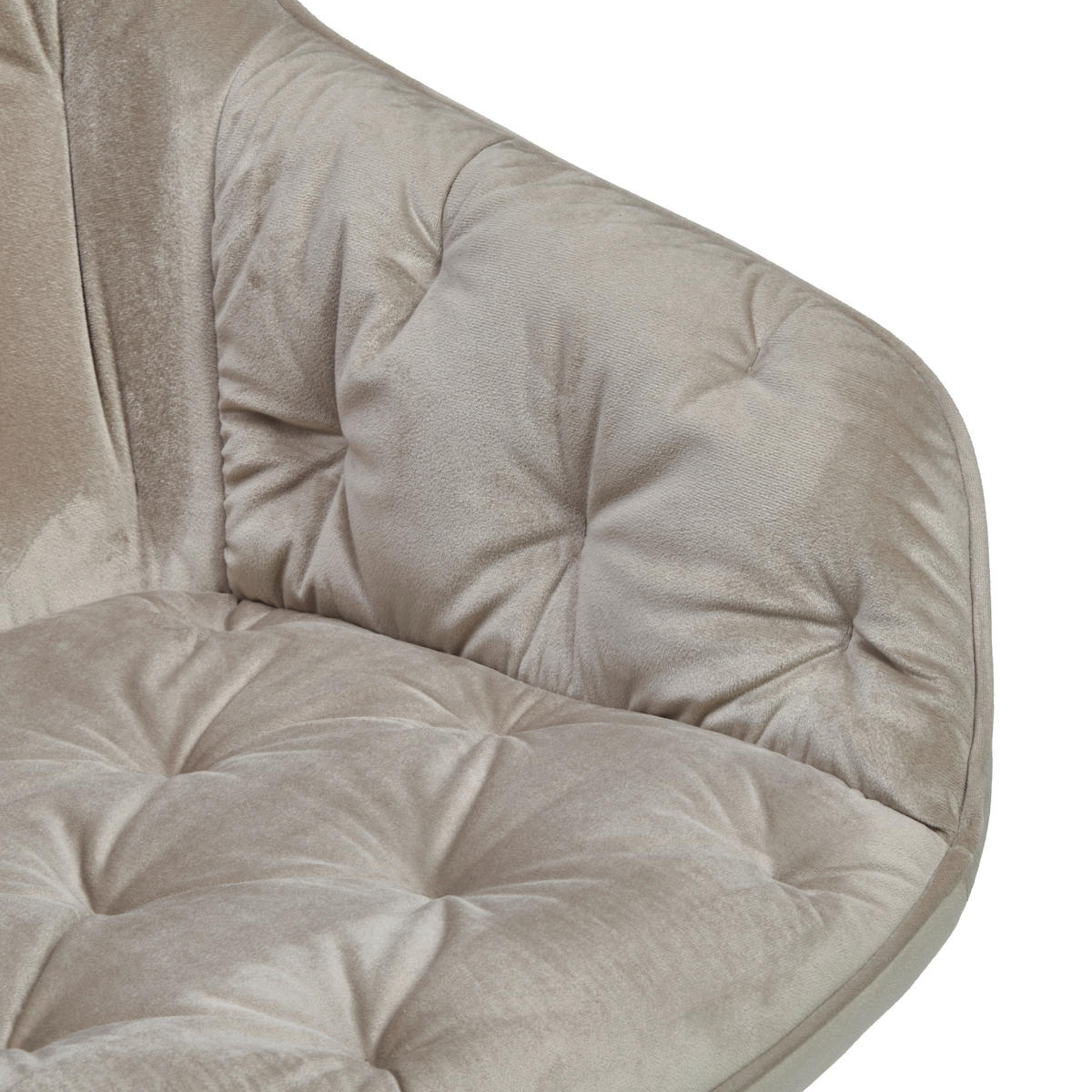 ARMLEHNSTUHL  Sitzfläche 360° drehbar, inklusive Armlehnen Samt  - Hellbraun/Schwarz, Modern, Textil/Metall (60/84/64cm) - Livetastic