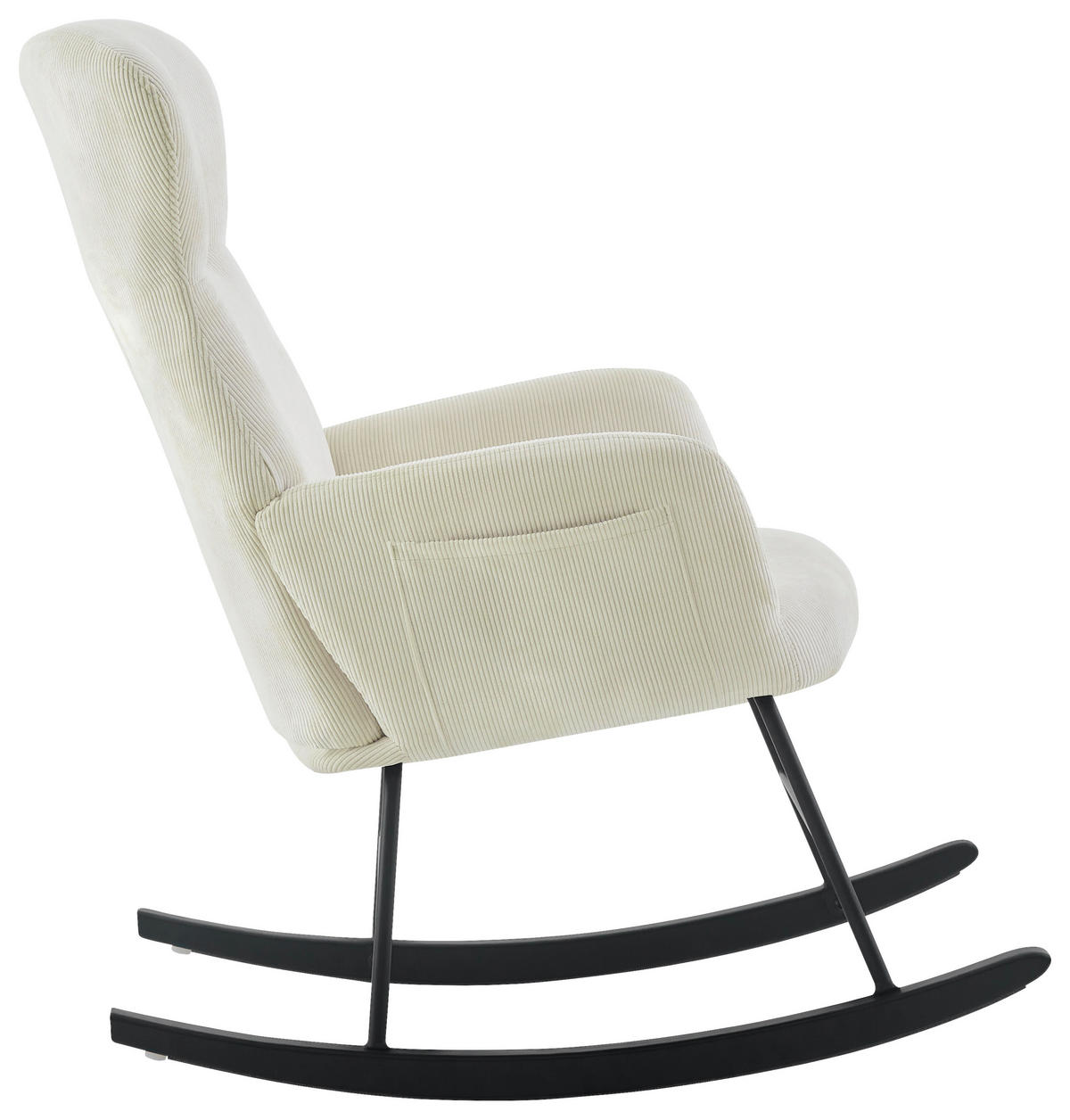 SCHAUKELSESSEL in Cord Naturfarben, Schwarz  - Schwarz/Naturfarben, Design, Holz/Textil (65/97/94cm) - Ti'me