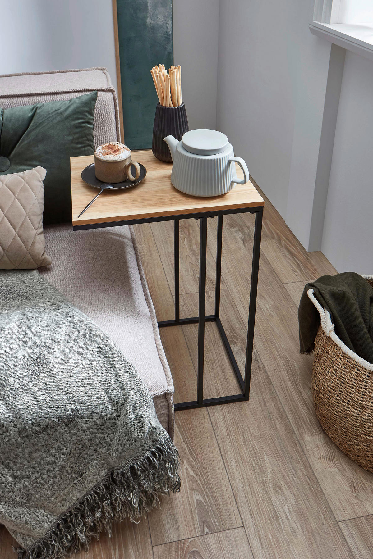 COUCHTISCH Schwarz  - Schwarz, Design, Holzwerkstoff/Metall (30/58/40cm) - MID.YOU