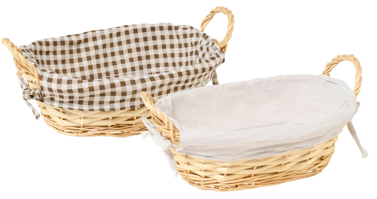 DEKOKORB - Taupe/Beige, Natur, Holz/Textil (30/12/23cm)