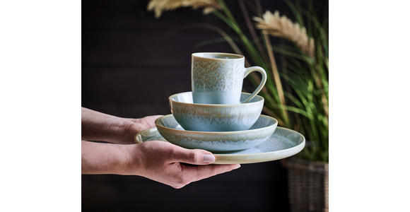 KOMBISERVICE GLOSSY 20-teilig  - Blau, Trend, Keramik - Novel