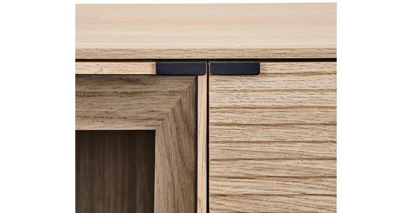 LOWBOARD  200/58/40 cm  - Eichefarben/Schwarz, KONVENTIONELL, Glas/Holzwerkstoff (200/58/40cm) - Xora