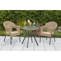 BALKONSET   - Graphitfarben/Naturfarben, ROMANTIK / LANDHAUS, Kunststoff/Metall - Gardenson