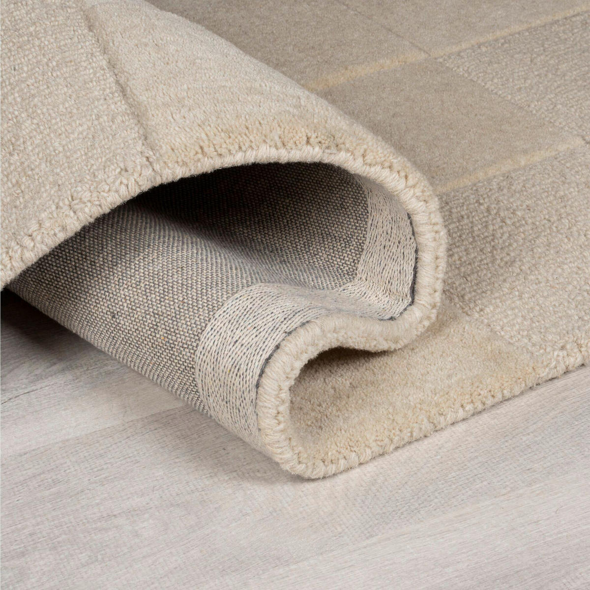 HANDWEBTEPPICH 60/230 cm CHECKERBOARD Naturfarben  - Naturfarben, KONVENTIONELL, Textil (60/230cm)
