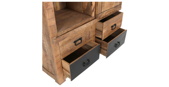 HIGHBOARD in 110/150/45 cm - Schwarz/Naturfarben, KONVENTIONELL, Holz/Metall (110/150/45cm) - Landscape